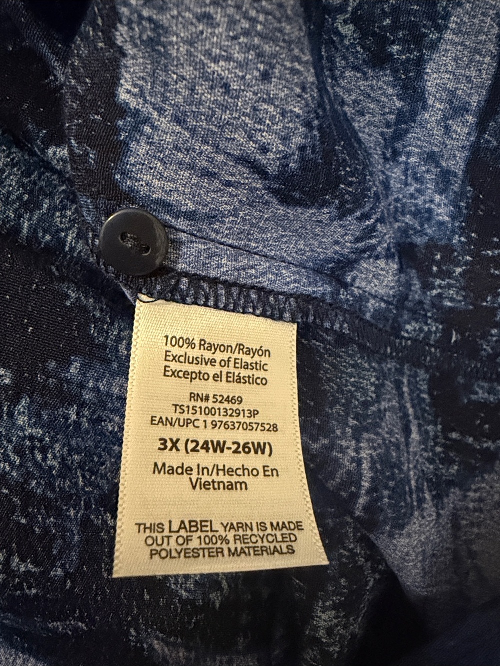 Terra & Sky Blue and Navy Patterned Pleated Tunic Blouse - Picture 7 of 8